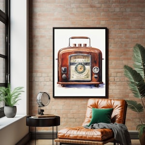 Retro Radio Wall Art Radio Poster Vintage Radio Kitsch