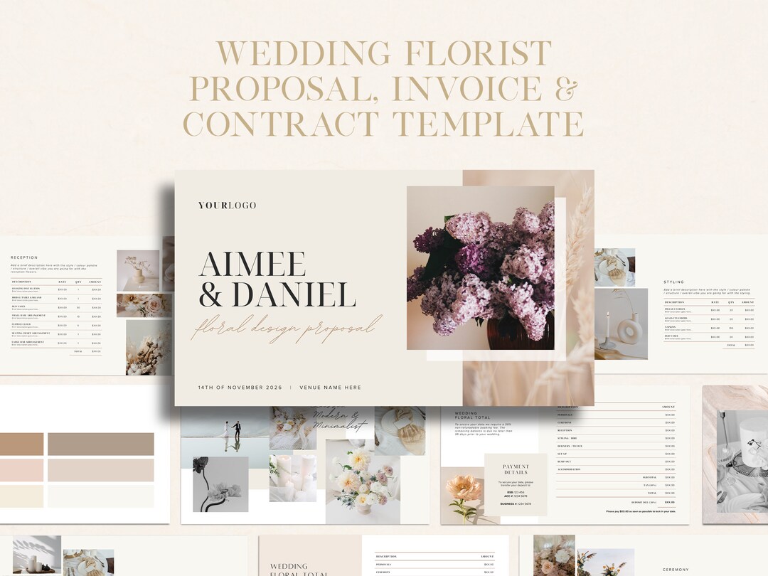 Florist Proposal Quote Contract Template All in one Client Wedding Florist Proposal Quote Contract Template All in one Client Wedding