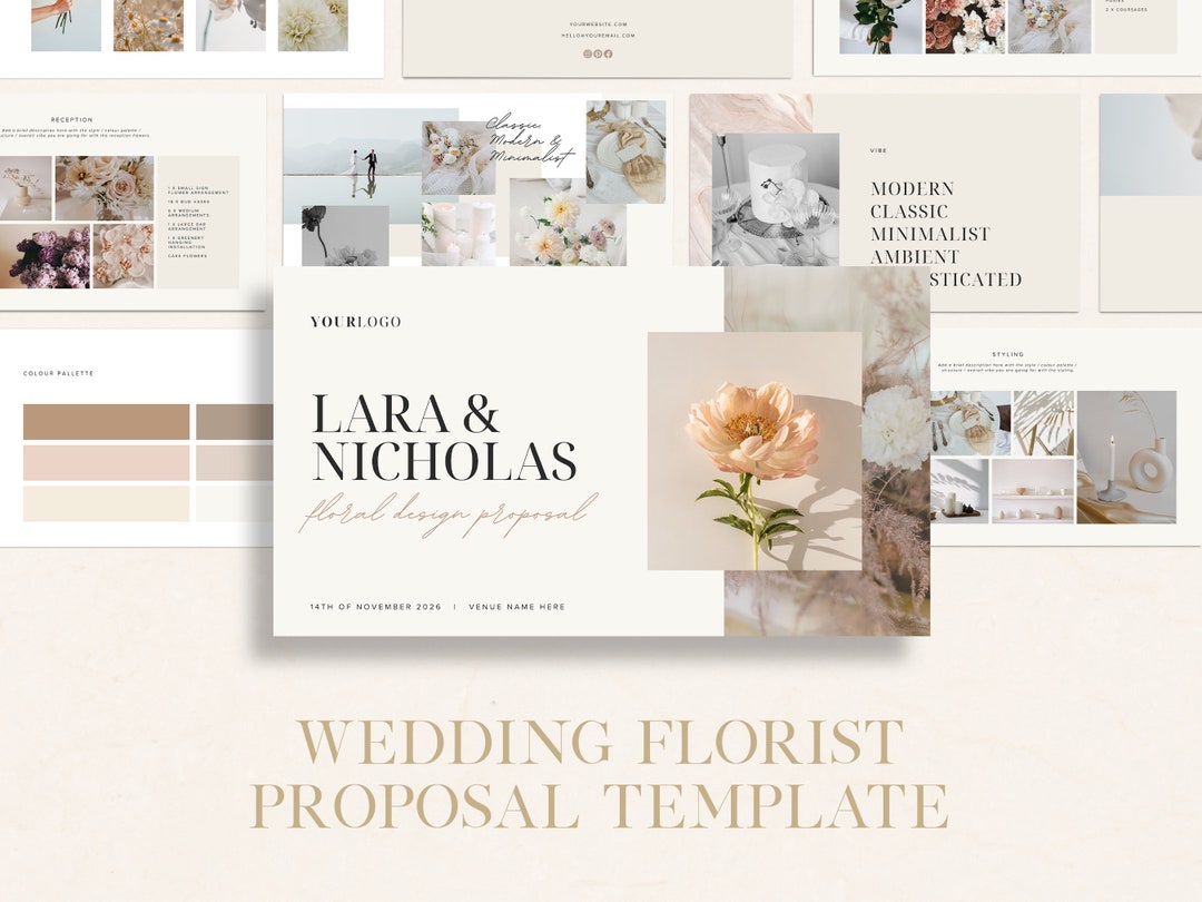 Wedding Florist Proposal Template Editable in Canva Event Floral Design