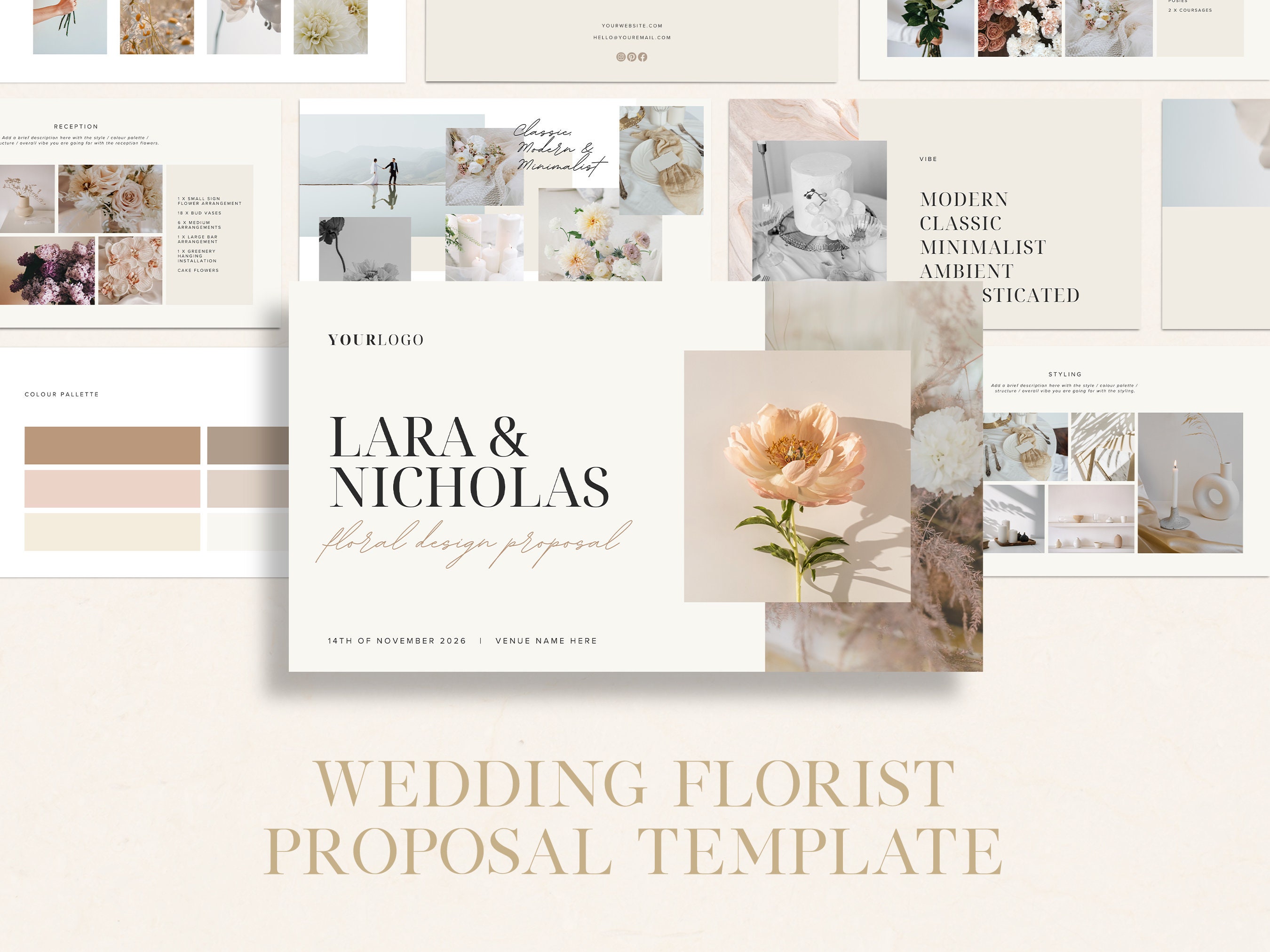 Wedding Florist Proposal Template Editable in Canva Event Floral Design Wedding Florist Proposal Template Editable in Canva Event Floral Design