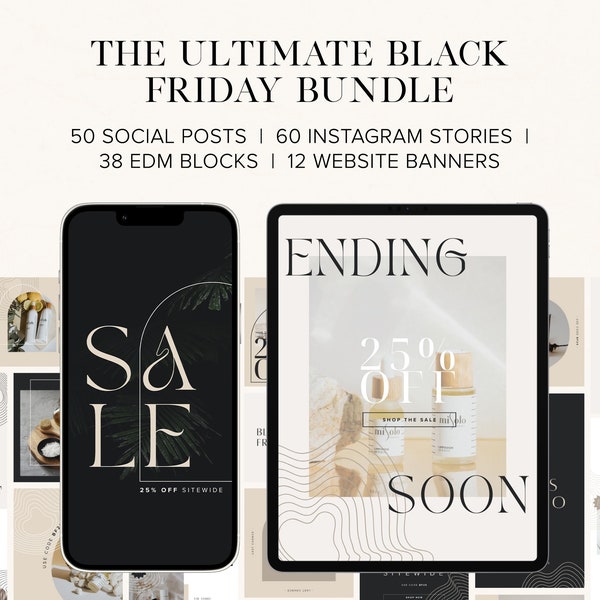 Black Friday Sale Bundle for E-Commerce | Editable Canva Marketing Template Set | Social Media Posts, Instagram Stories, EDMs & Web Banners