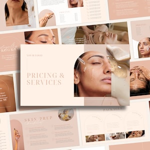 Beauty Services & Pricing Guide Template | Editable in Canva | Minimalist Digital Brochure | Luxe Pricing Sheet | Packages and List | WF002