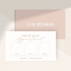 Afdrukbare afspraakkaartsjabloon | Bewerkbaar in Canva | Luxe zakelijk herinneringsontwerp | Minimalistische boekingsschemakaart | WF001