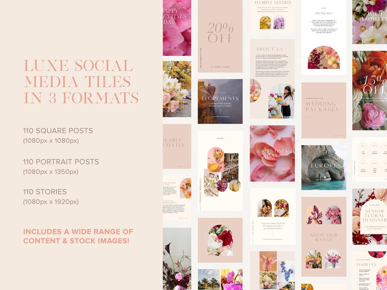 Wedding Florist Template BUNDLE Price Guide, Proposal, Invoice, Social