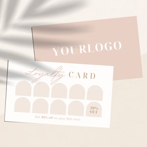Luxe loyaliteitskaartsjabloon | Bewerkbaar Canva Rewards-kaartontwerp voor klanten | Afdrukbare minimalistische klantstempel of ponskaart | WF001