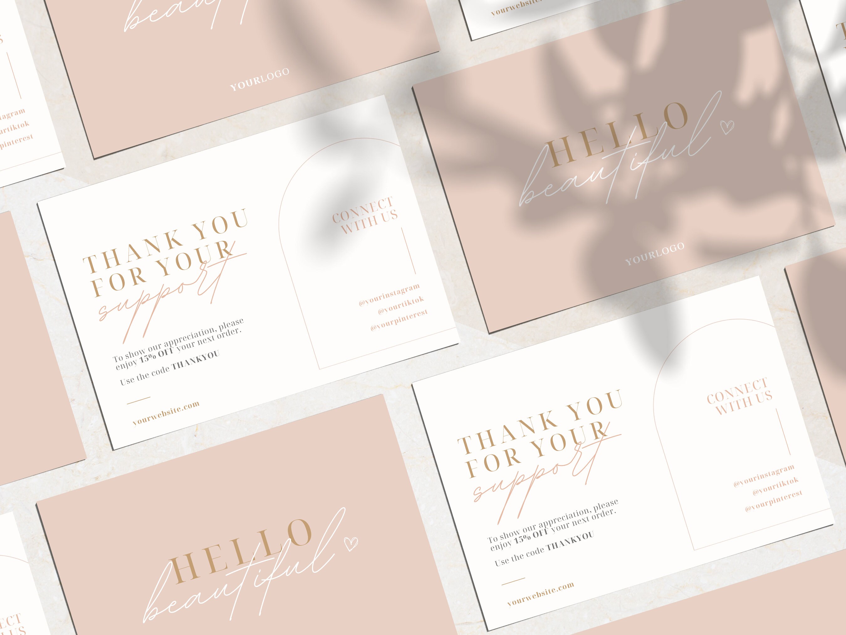 Printable Business Thank You Card Template | Editable in Canva | Luxe ...