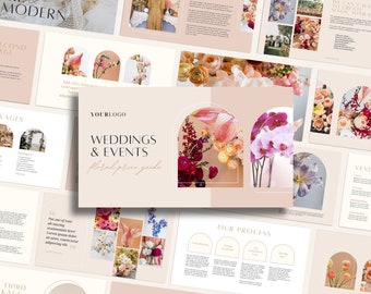 Wedding Florist Price Guide Template | Luxe Packages, Pricing List and Welcome Brochure | Canva Digital Flower Portfolio | WF003