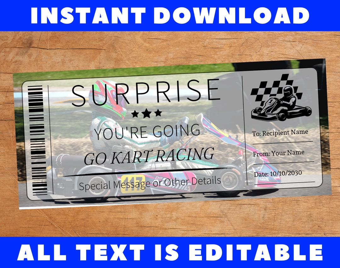 Surprise Go Kart Racing Gift Ticket, Surprise Go Kart Racing ...