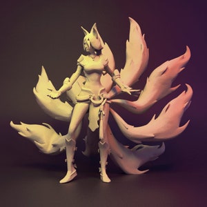 League Of Legends FoxFire Ahri Figure,3D Digital Printing STL File for 3D Printers, Movie Characters, Games, Figures, Diorama 3D Model