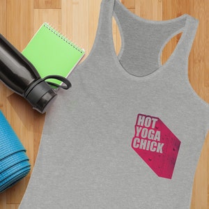 Funny Yoga Tank Top Hot Yoga Gift Women&#39;s TShirt Accessory Breathable Yoga Wear Bikram Light Weight Shirt Athletic Girl