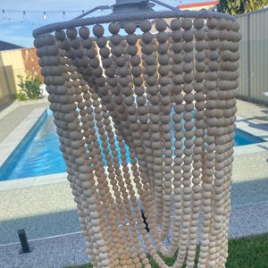 Lange Twisted Holz Perlen Light Shade