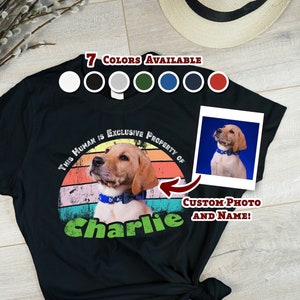 Custom Dog T-shirt for Dog Lovers, Personalized Pet / Cat / Rabbit Photo T Shirt, Own Picture Shirt for Dog Mom, Dog Dad, Dog Lovers Tee Top