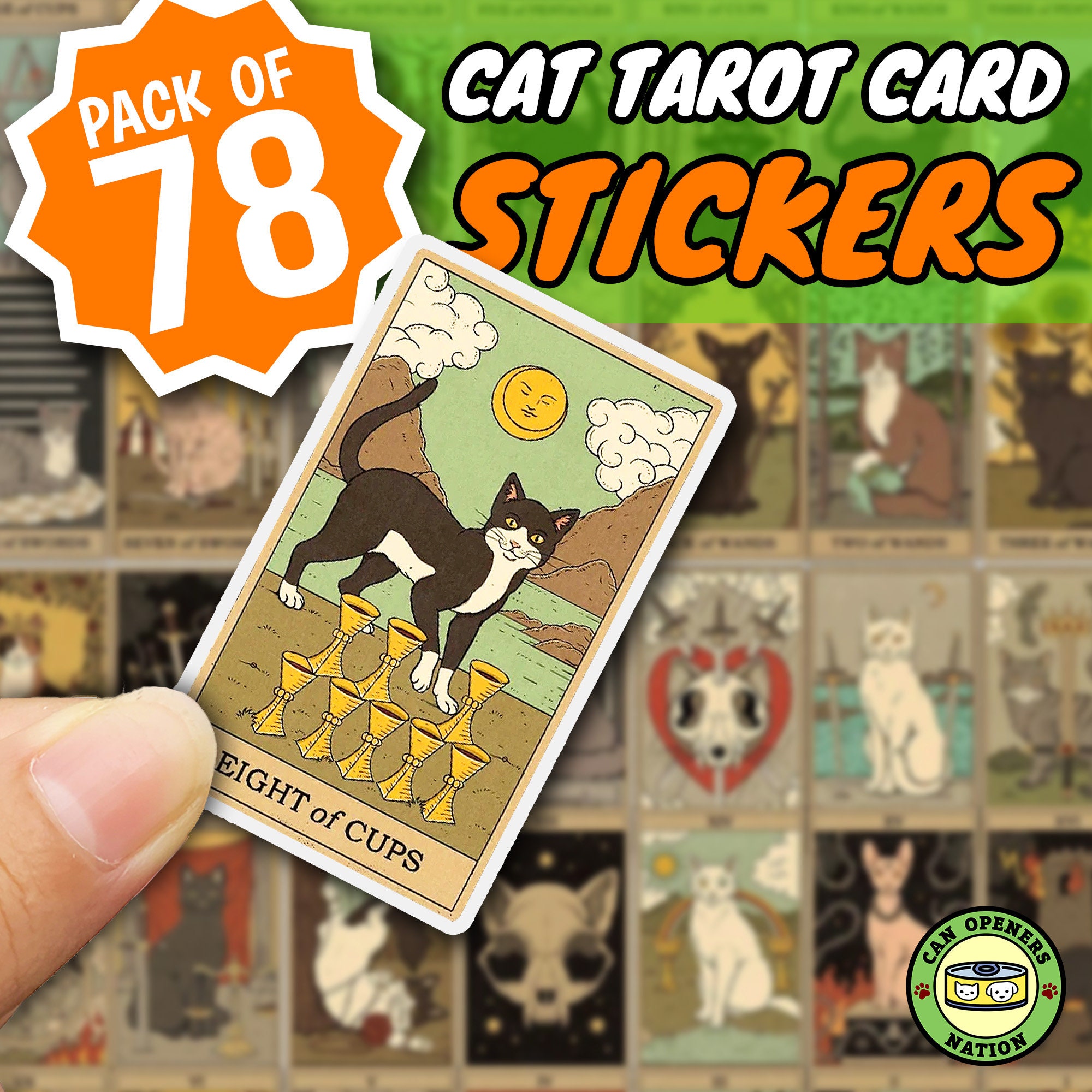 Cartoon Tarot Cards Graffiti Stickers Decoration Stickers - Temu