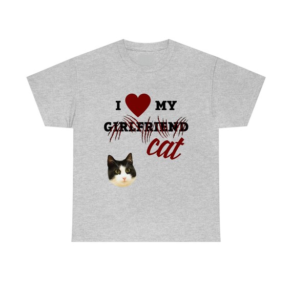 Valentine's Day I LOVE MY GIRLFRIEND Cat Personalized T-shirt