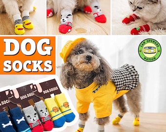 Hundesocken, Anti-Rutsch-Haustierschuhe für Katzen, stilvolle Welpenstiefel, sichere leise Wandersocken, niedliche warme Tierkleidung, Bekleidungsmode, Geschenkidee