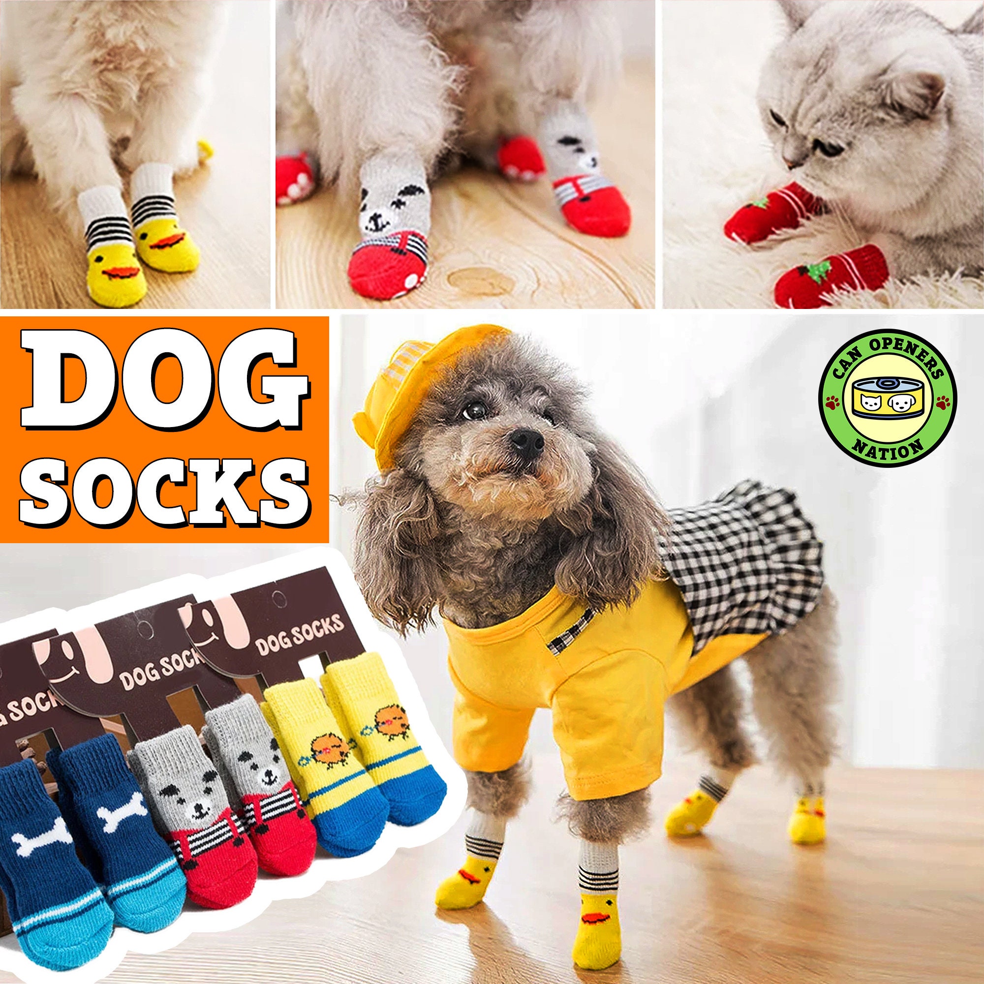  24 Pieces Dog Socks for Small Medium Dogs Non Slip Skid Pet  Puppy Doggie Grip Socks Paw Protectors Indoor Traction Control Socks for  Hardwood Floor Protection, 6 Styles(Medium) : Pet Supplies