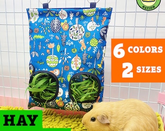 Hamster, Rabbit, Guinea Pig, Bunny Hanging Hay Feeding Bag, Cage Feeder for Rodent Pets, Food Dispenser for Chinchilla, Pet Food Organizer