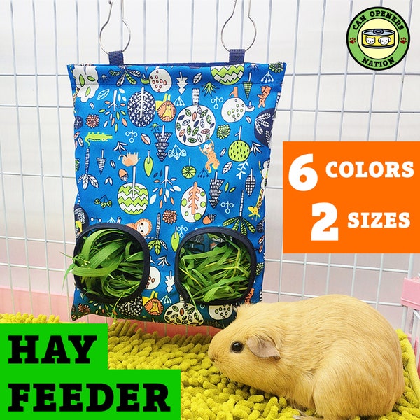 Hamster, Rabbit, Guinea Pig, Bunny Hanging Hay Feeding Bag, Cage Feeder for Rodent Pets, Food Dispenser for Chinchilla, Pet Food Organizer