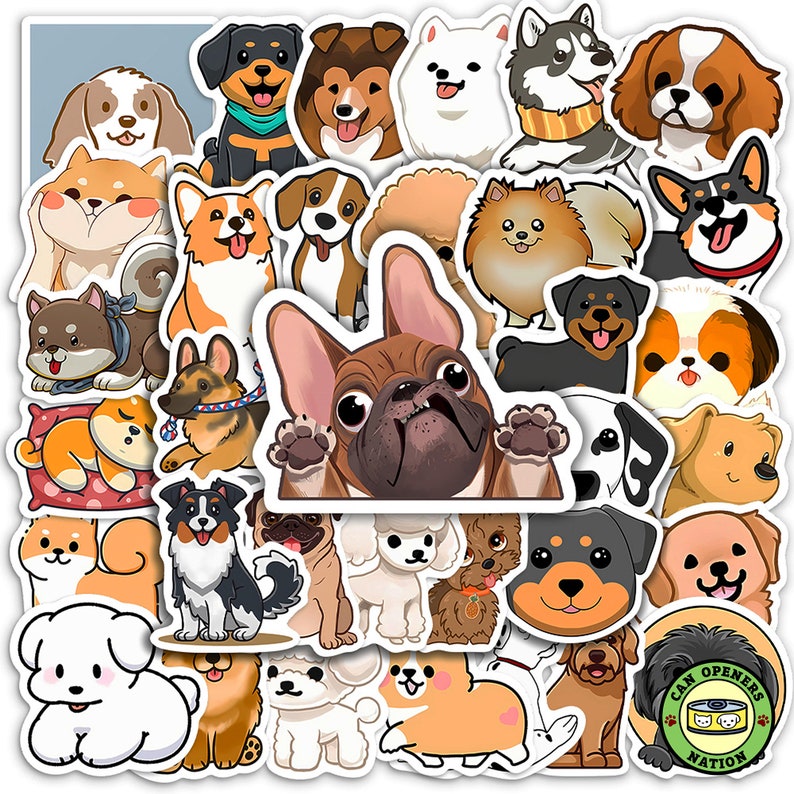 50 PCS Cute Kawaii DOGS Stickers, Puppy Meme Vinyl Waterproof Funny ...