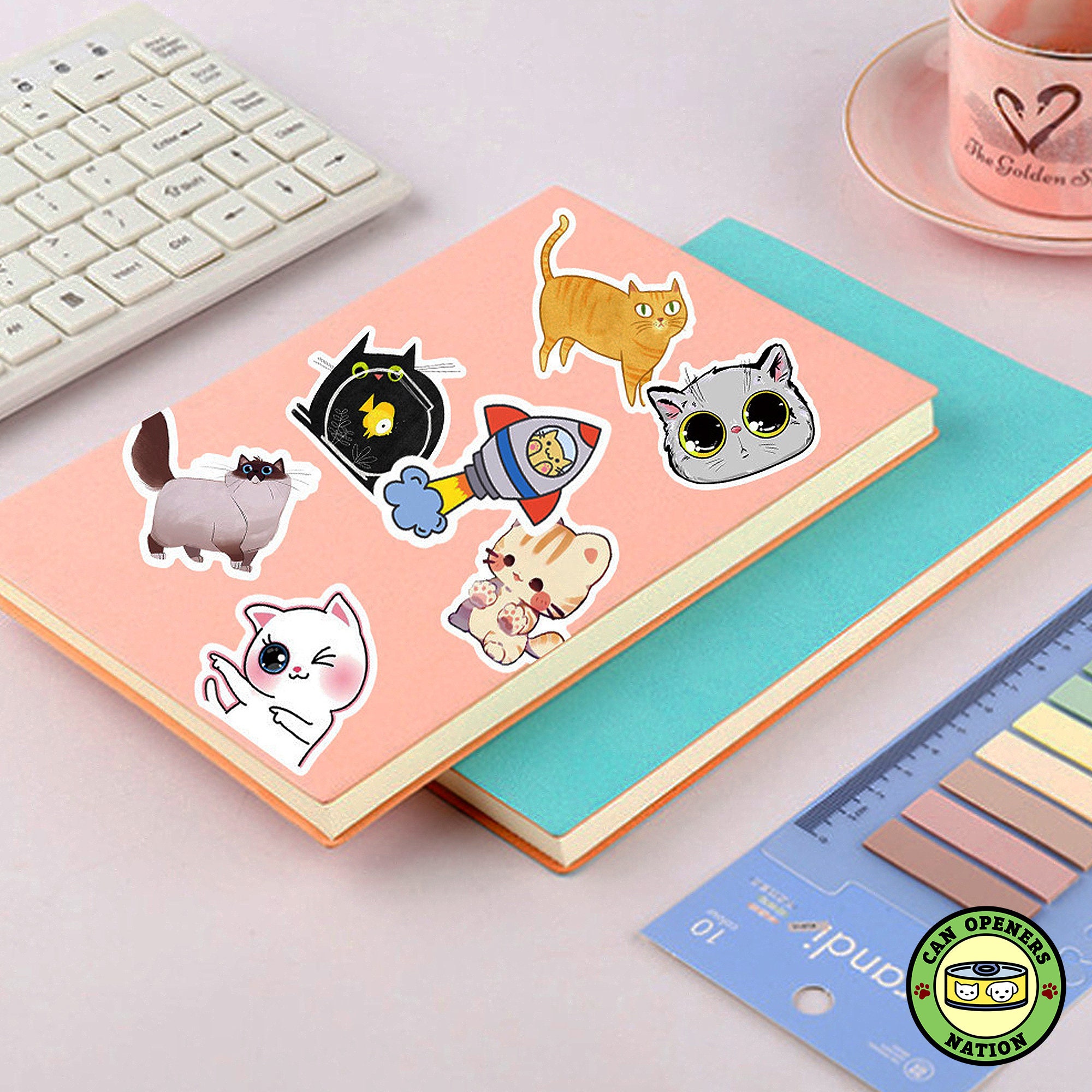 50PCS Cute Cat Stickers, Cat Meme Vinyl Waterproof Funny Decals, Cats ...