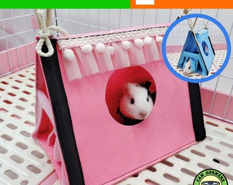 Hamster, Rat, Mouse, Gerbil, Guinea Pig Tent House, Cozy Tiny Tipi for Squirell, Hedgehog, Chinchilla, Warm Cage House Nest for Sugar Glider