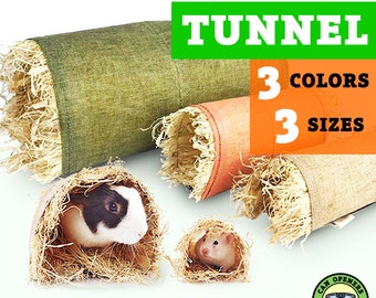 Hamster, Ratte, Maus, Rennmaus, Meerschweinchen Tunnel, gemütliches Stroh Versteck Spielzeug für Eichhörnchen, Igel, Chinchilla, Warmer Käfig Nestbau für Nager