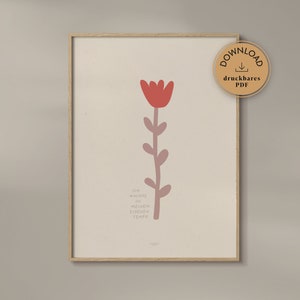 Póster afirmación "flor" para niños | Descarga digital Ilustración A1 A2 A3 A4 50x70 60x80 | Creencias positivas para la habitación de los niños