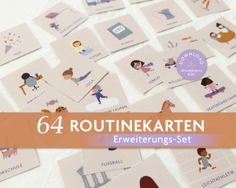 64 routine cards for children | Activity cards as an extension | Daily routine | digital download for orientation in everyday life | Montessori