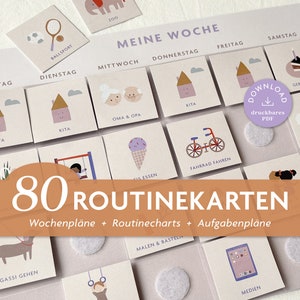 80 routine cards for children | Daily routine, daily plan | digital download maps for orientation in everyday life | Preschool, daycare, kindergarten