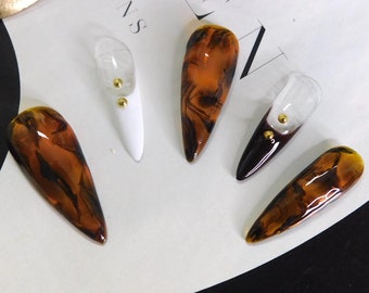 Schwarzer Marmor + French Nagel im Set