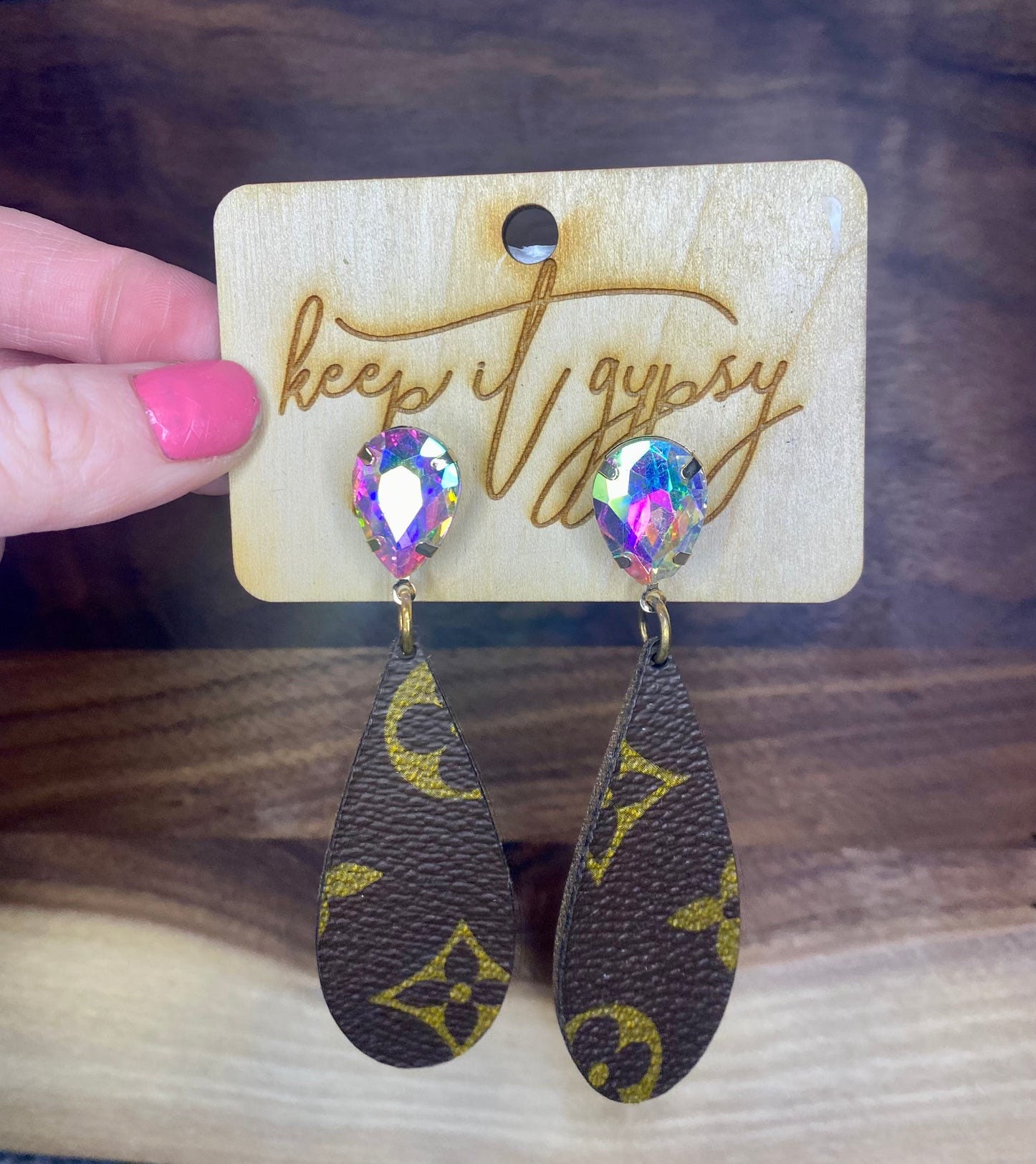 Hand Crafted, Jewelry, Repurposed Lv Earrings From Authentic Upcycled  Louis Vuitton Handbag Canvas