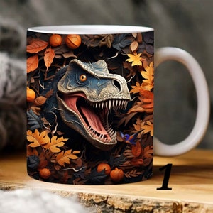 3D White Dinosaur Mug Design