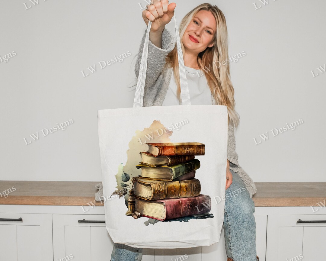 Wizard Spell Books Tote Bag Etsy