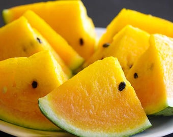 Yellow Crimson Watermelon Seeds, Organic Melon Seeds, Yellow Watermelon, Heirloom, Non GMO Seeds, High Yield Watermelon Seeds, Easy To Grow