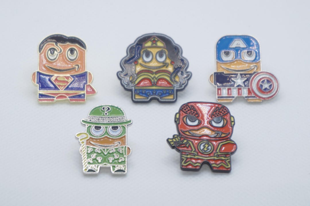 Amazon Peccy Employee Pins Superhero and Villan Lot of 5 - Etsy