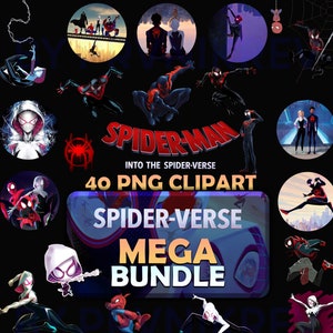 SPIDERVERSE 2 PNG BUNDLE | Printable 40 Png Pack | Spiderman Into the Spiderverse | Instant Download | Transparent Backgrounds | Bundle