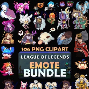 League of Legends EMOTE PNG BUNDLE | Printable 106 Png Pack | League of Legends Clipart | Instant Download | Transparent Backgrounds