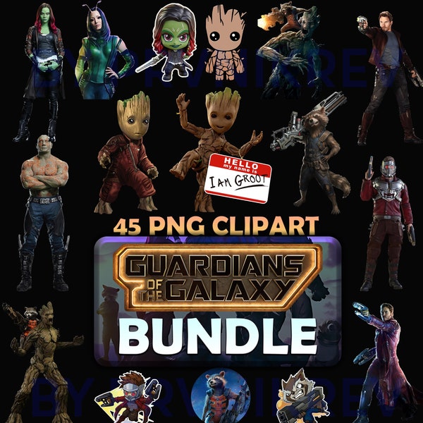 Guardian Galaxy PNG BUNDLE | Printable 45 PNG Pack | Guardian of the Galaxy Clipart | Instant Download | Transparent Backgrounds