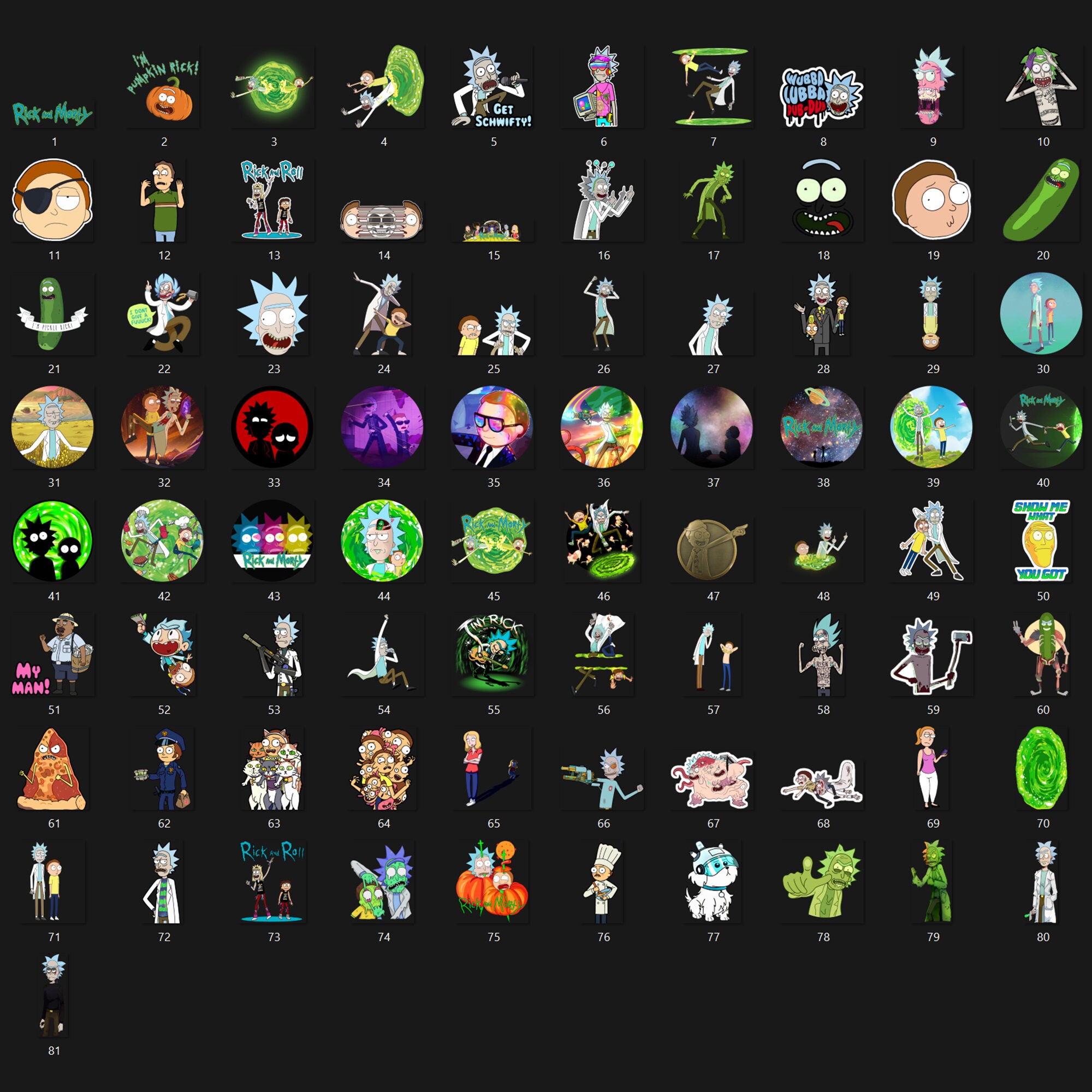 Rick&amp;morty PNG BUNDLE | Printable 81 PNG Pack | Rick and Morty Clipart ...