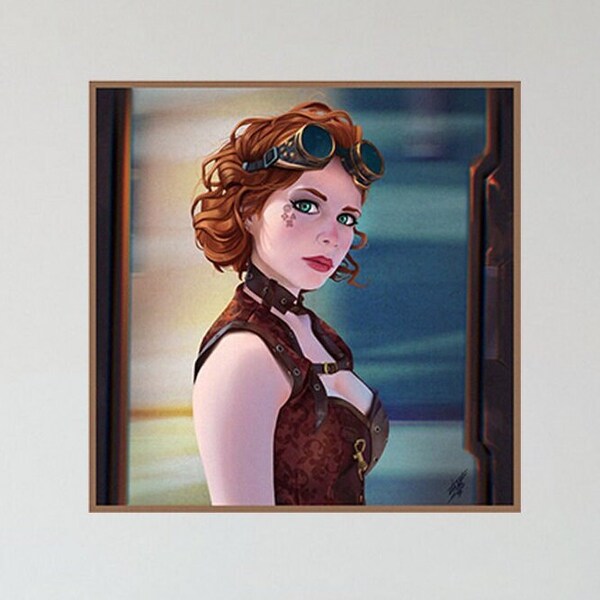 The Moment I Printable Poster I Steampunk Girl I Portrait