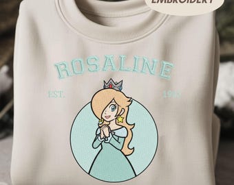 Embroidered Princess Rosalina Sweatshirt, Super Mario Bros Crewneck, Universe Family Shirt