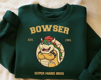 Sudadera bordada de Bowser, regalo de Super Mario, camiseta familiar Universe