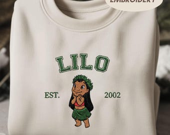 Sudadera bordada de Lilo, camiseta con personajes de Lilo y Stitch, camiseta familiar con viaje a Disneyland