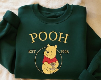 Embroidered Winnie The Pooh Sweatshirt, Disneyland Cartoon Shirt, Disneyworld Outfit