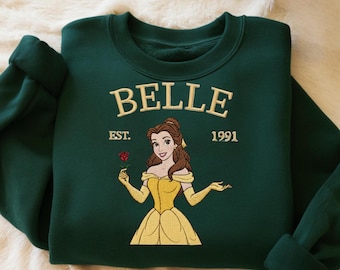 Embroidered Princess-Inspired Sweatshirt, Fairytale Rose Crewneck