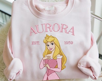 Embroidered Aurora Sweatshirt, Sleeping Beauty Varsity Style, Disney Girl Outfit