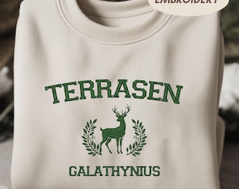 Terrasen Embroidered Sweatshirt, Throne of Glass Sweater, Shirt for the Rhysand Fan