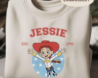 Jessie Toy Story Embroidered Sweatshirt, Disney Cowgirl Crewneck, Disney Girl Trip