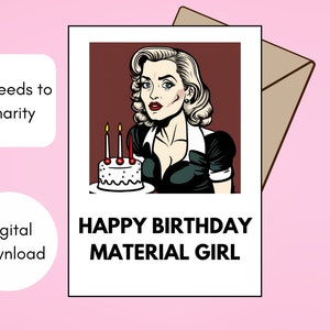 Madonna Birthday Card Material Girl Girlfriend Romantic Card - Etsy