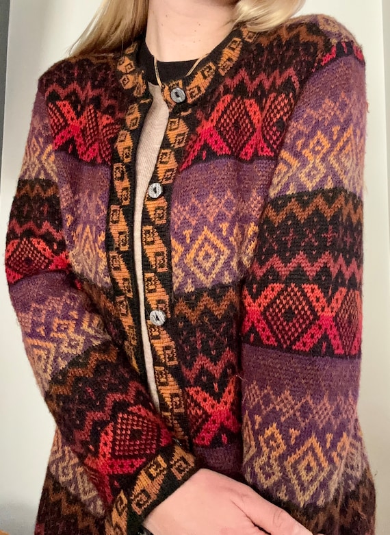 Vintage Handmade Alpaca Wool Sweater, Vintage Swea